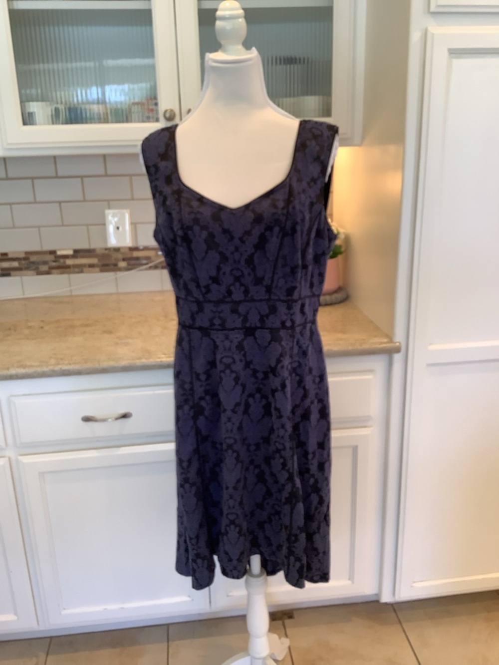 Royal Bones Sleeveless Blue Black Floral High Low Dress Sz XL